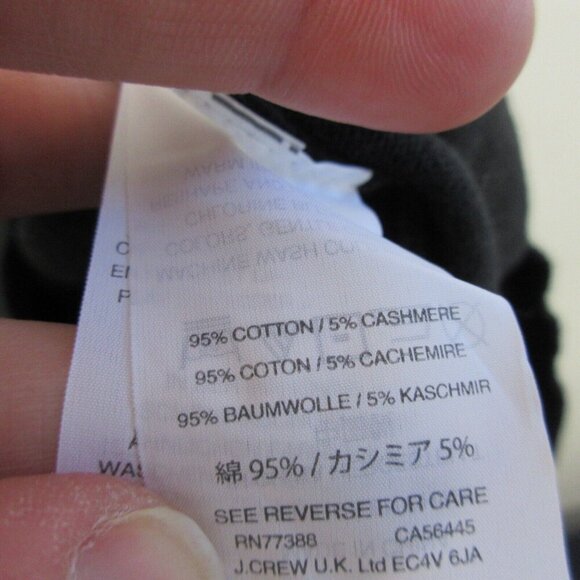 J Crew Sweater Men XL Tall Black Crewneck Long Sleeve Pullover Cotton Blend 316 - Picture 6 of 11